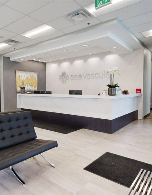 a photo of the front desk at a One Vascular clinic site